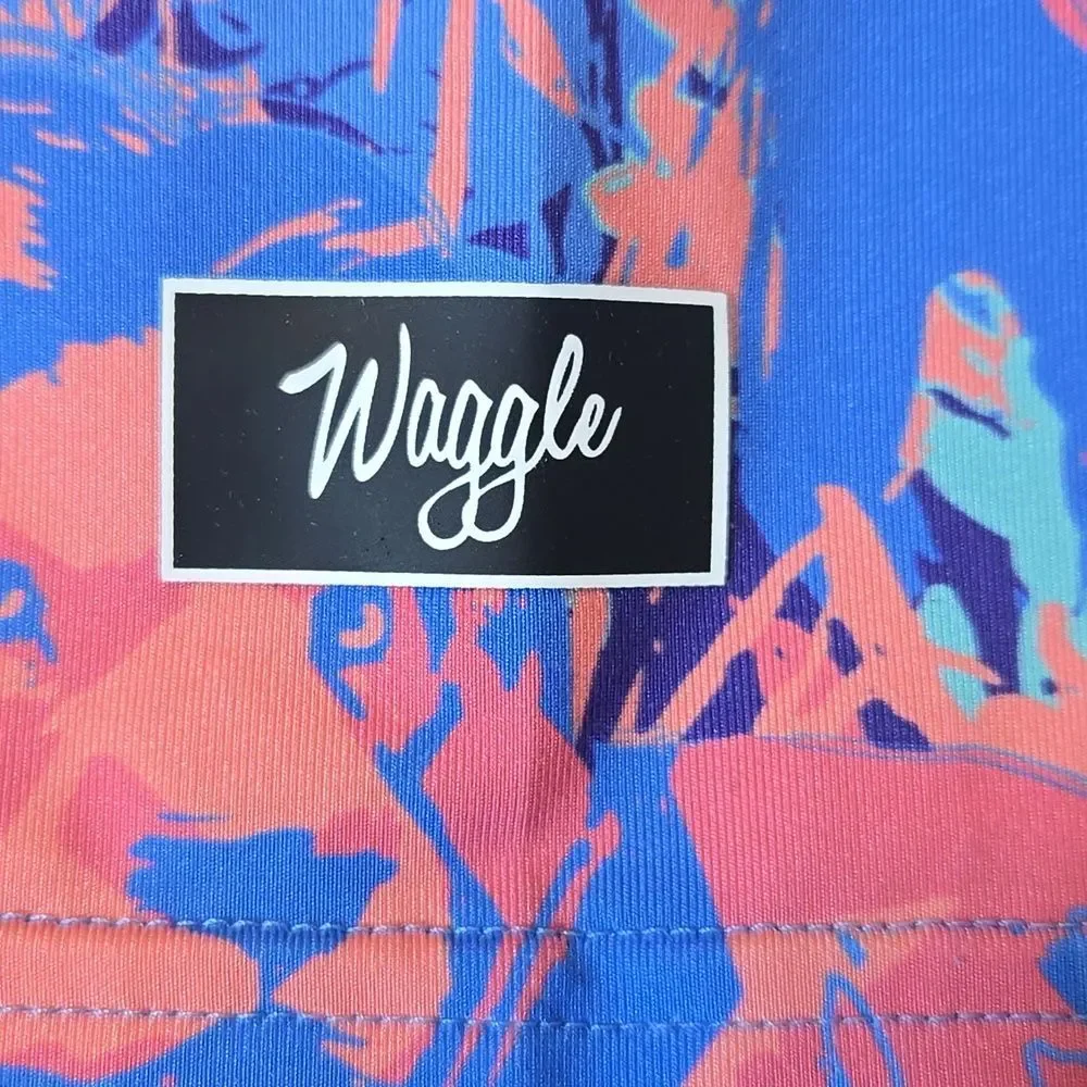 Waggle Men's Clubhouse King Golf Polo Shirt 2XL Lion Tropical Print Short Sleeve - Picture 8 of 10